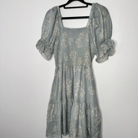 Madewell Moody Blooms 100% Silk Dress Size M Light Blue Floral - Picture 6 of 6